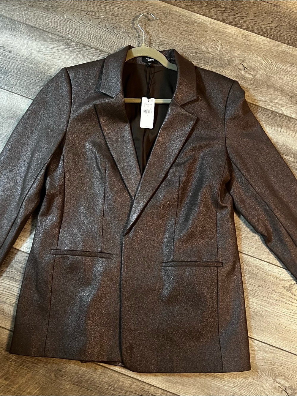Express Metallic Brown Blazer Jacket - Picture 2 of 12